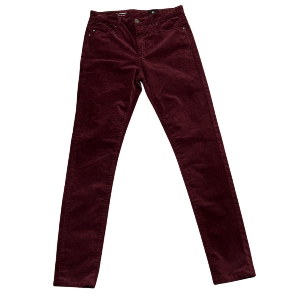 AG Adriano Goldschmied High Rise Velvet Jeans | Maroon Peak | NWT | Size 25